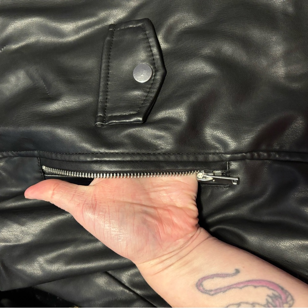 Black Leather Nine West Jacket - Picture 7 of 13